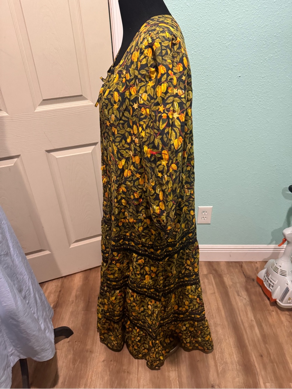 FARM Rio Star Fruits Maxi Yellow & Green Floral Tie-Front Maxi Dress - Picture 5 of 7